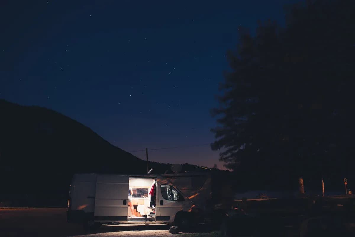 Our camper at a quiet overnight stop